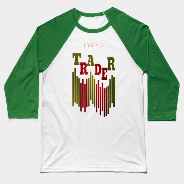 CRYPTO TRADER (COSMIC) / NEON GREEN Baseball T-Shirt by Bluespider